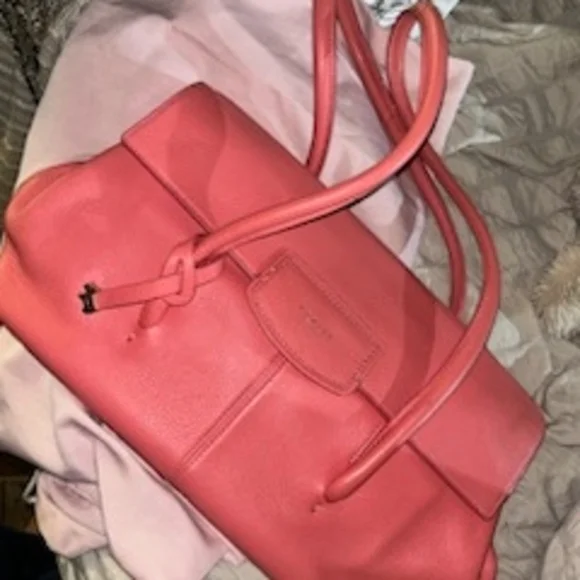 Radley London Coral Pink Leather Handbag - Picture 1 of 10